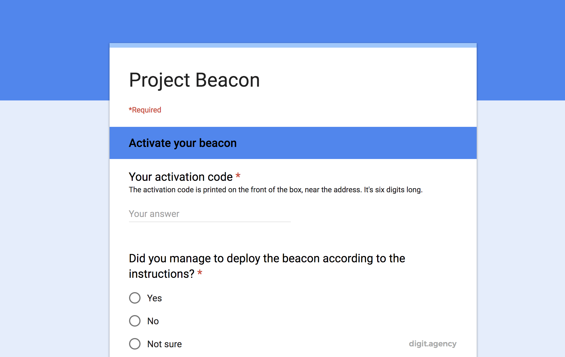 Project-Beacon-Activation-Process-Form